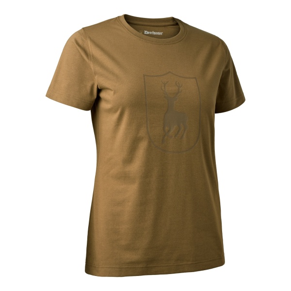 Deerhunter Lady Logo T-Shirt hellbraun Damen (Größe 42)