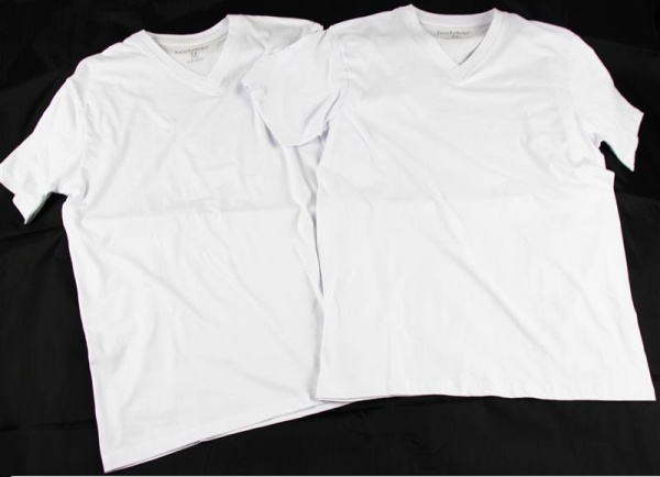 Bodytide V-Neck T-Shirt Doppelpack weiß Herren (Größe M)