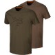 Härkila Graphic T-Shirt 2-Pack green/brown Herren (Größe 4XL)