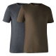 Deerhunter T-Shirt Basic O-Neck 2-Pack braun / grau Herren (Größe 3XL)