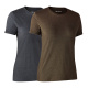 Deerhunter T-Shirt Basic O-Neck 2-Pack braun / grau Damen (Größe 36)
