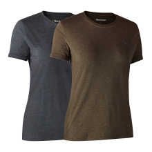 Deerhunter T-Shirt Basic O-Neck 2-Pack braun / grau Damen (Größe 46)